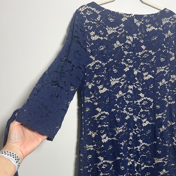 Vince Camuto Blue Lace 3/4” Sleeve Dress - Picture 7 of 7